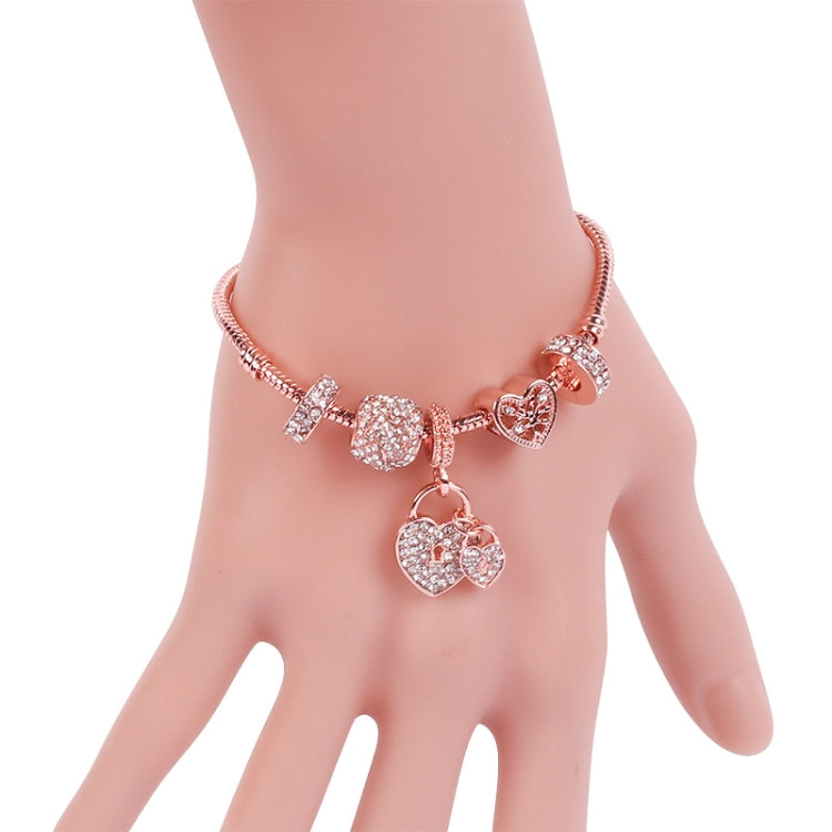 SL126 20cm Women Rose Gold Beaded Bracelet - Bracelets by buy2fix | Online Shopping UK | buy2fix