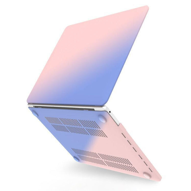 For MacBook Air 13 A2179 & A2337 Hollow Cream Style Laptop Plastic Protective Case(Rose Pink Matching Tranquil Blue) - MacBook Air Cases by buy2fix | Online Shopping UK | buy2fix