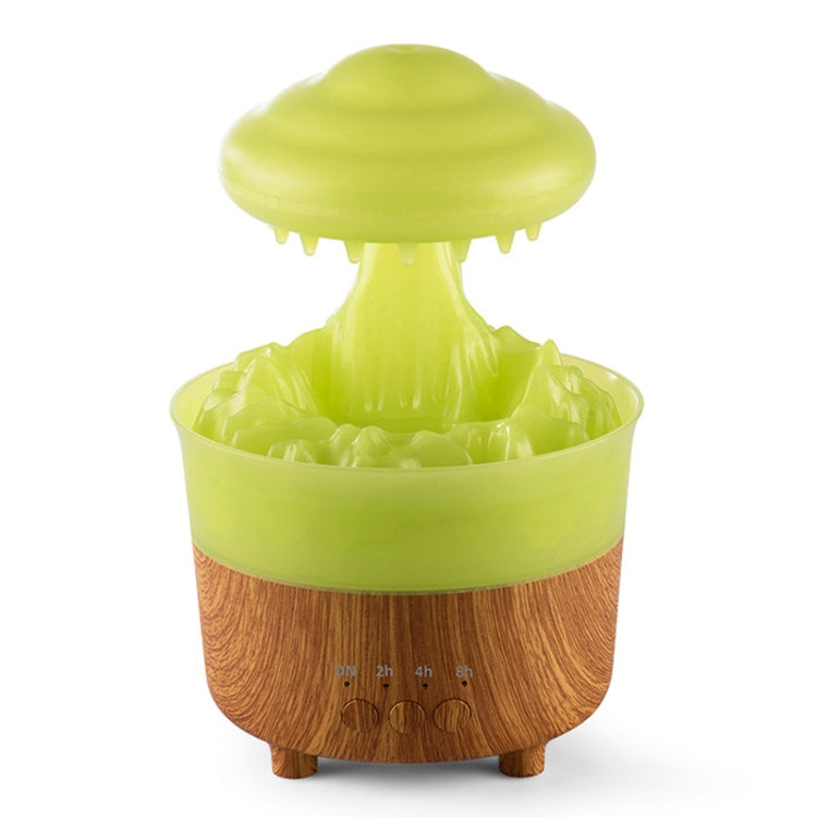 V50 Desktop Colorful Night Light Humidifier Wood Grain Water Drop Aroma Diffuser, Spec: UK Plug(Green) - Air Purifiers & Accessories by buy2fix | Online Shopping UK | buy2fix