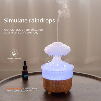 V50 Desktop Colorful Night Light Humidifier Wood Grain Water Drop Aroma Diffuser, Spec: AU Plug(Green) - Air Purifiers & Accessories by buy2fix | Online Shopping UK | buy2fix