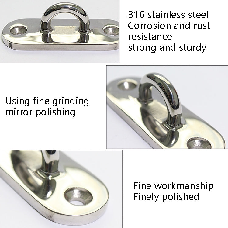 316 Stainless Steel Oval Boat Plate Seat Hand Rowing Boat Fixed Seat Accessories, Specification: 88mm - Marine Accessories & Parts by buy2fix | Online Shopping UK | buy2fix