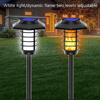 Solar LED Lawn Simulation Flame Lamp Outdoor Garden Lighting Landscape Light, Spec: 66 LED - Solar Lights by buy2fix | Online Shopping UK | buy2fix