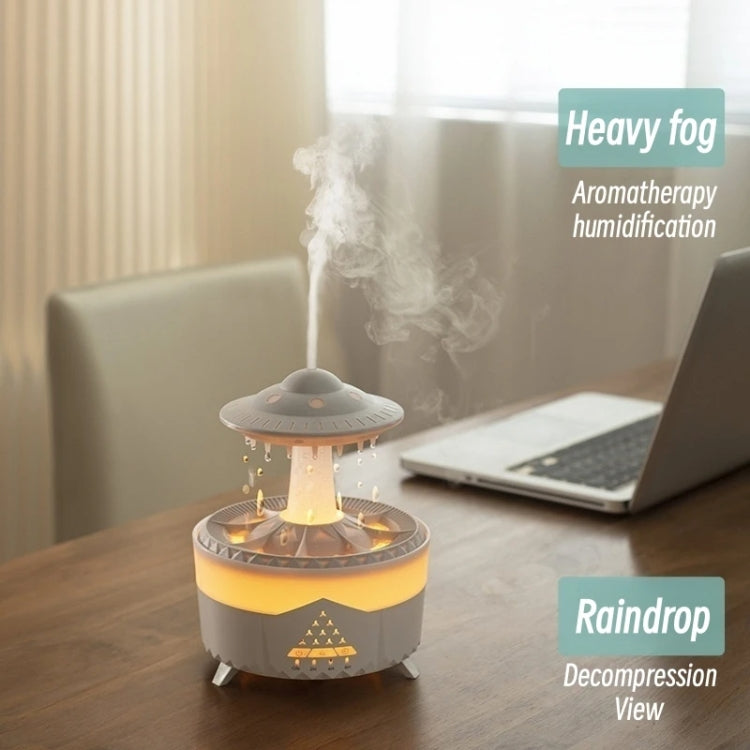 UFO Water Drop Aromatherapy Humidifier Desktop Remote Control Diffuser, Plug: EU Plug(White) - Air Purifiers & Accessories by buy2fix | Online Shopping UK | buy2fix