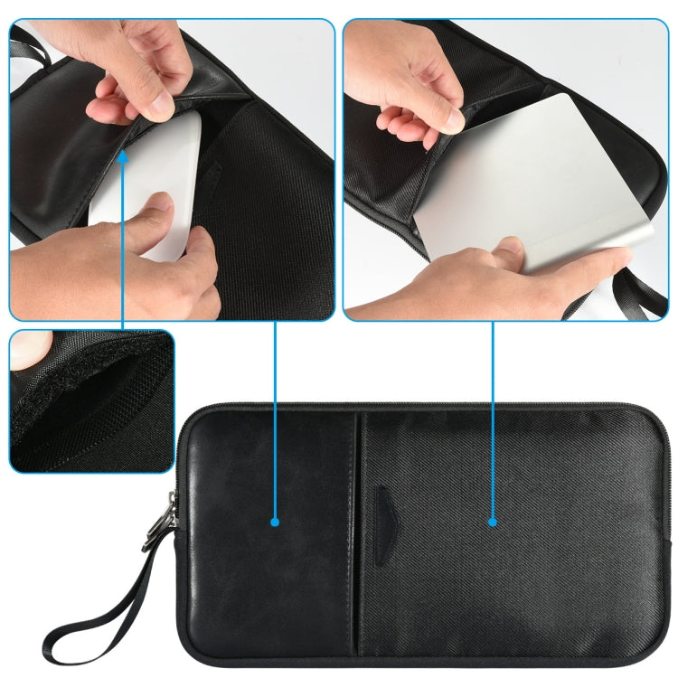 Universal PU Leather + Nylon Waterproof Zipper Portable Keyboard Storage Bag For Apple Wireless Keyboard A1314 & Magic Keyboard A1644(Black) - Digital Storage Bag by buy2fix | Online Shopping UK | buy2fix