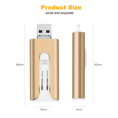 32GB Micro USB + 8 Pin + USB 2.0 3 in 1 Mobile Phone Computer U-Disk(Rose Gold) - U Disk & Card Reader by buy2fix | Online Shopping UK | buy2fix