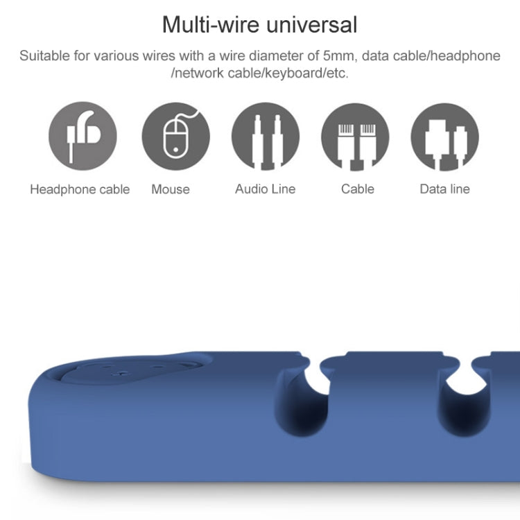 6 Holes Bear Silicone Desktop Data Cable Organizing And Fixing Device(Red) - Cable Organizer by buy2fix | Online Shopping UK | buy2fix