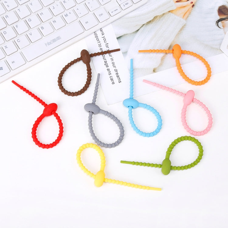 20 PCS Silicone Data Cable Storage Strap Cable Organizer(Yellow) - Cable Organizer by buy2fix | Online Shopping UK | buy2fix