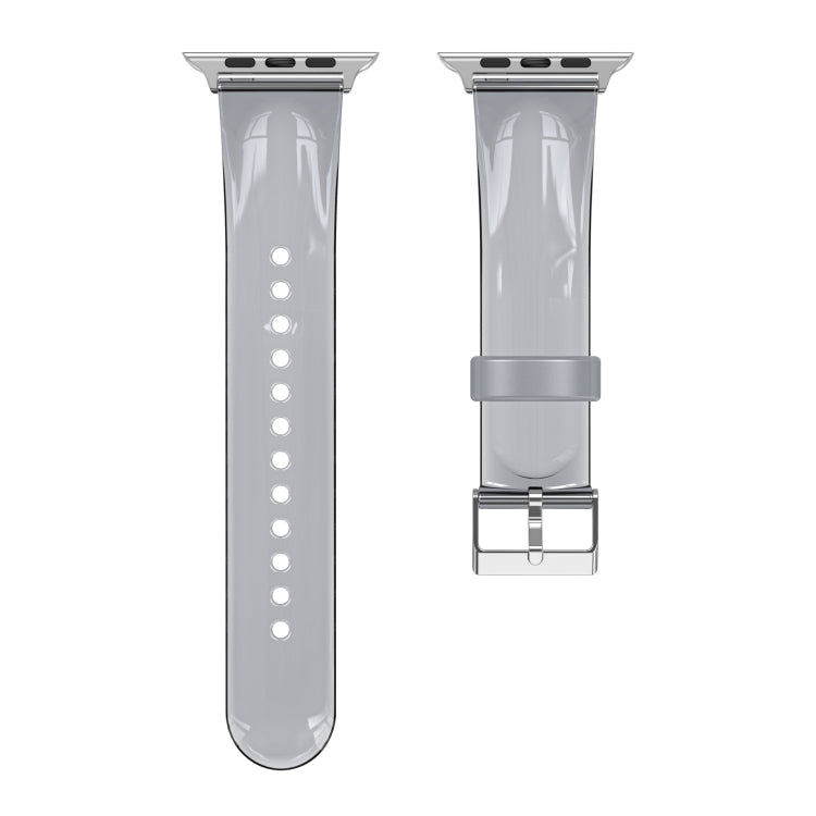 TPU Fuel Injection Watch Band For Apple Watch Series 7 45mm /6&SE&5&4 44mm /3&2&1 42mm(Transparent  Gray) - Watch Bands by null | Online Shopping UK | buy2fix