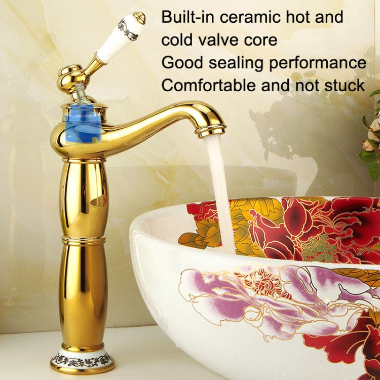 Antique Hot and Cold Bathroom Washbasin Faucet, Style: Short Model+Water Inlet Pipe - Faucets & Accessories by buy2fix | Online Shopping UK | buy2fix