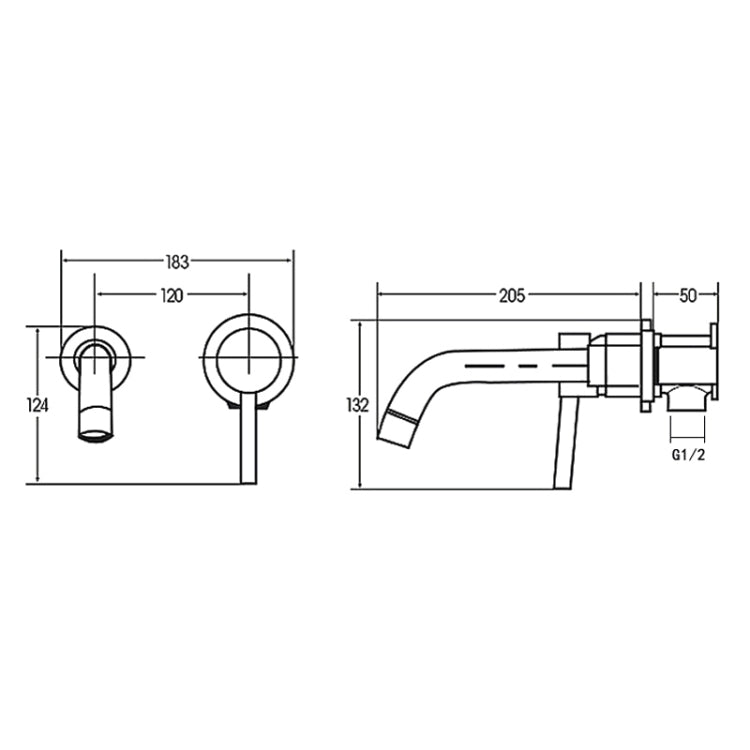 In-wall Hidden Concealed Faucet Hot and Cold Copper Mixing Valve, Specification: Silver Conjoined - Faucets & Accessories by buy2fix | Online Shopping UK | buy2fix