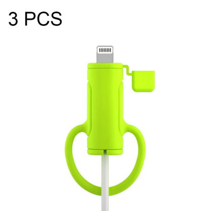 3 PCS Soft Washable Data Cable Silicone Case For Apple, Spec: 8 Pin (Mustard Green) - Cable Organizer by buy2fix | Online Shopping UK | buy2fix