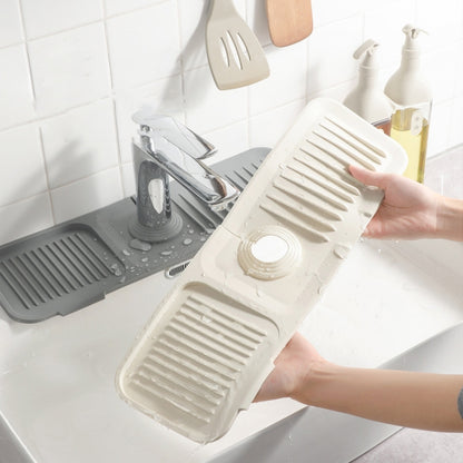 Faucet Silicone Draining Mat Anti-splash Kitchen Sink Non-slip Soap Mat, Size: Large(Beige) - Shelf by buy2fix | Online Shopping UK | buy2fix