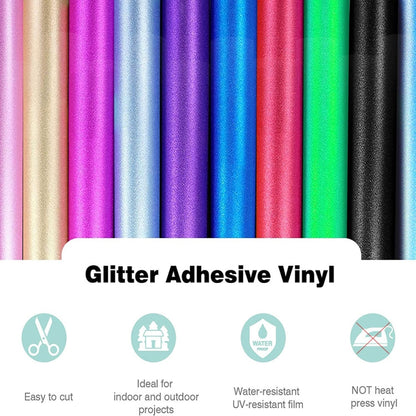 30 x 100cm Glitter Adhesive Craft Permanent Vinyl Film For Cup Wall Glass Decor(Gold) - Sticker by buy2fix | Online Shopping UK | buy2fix