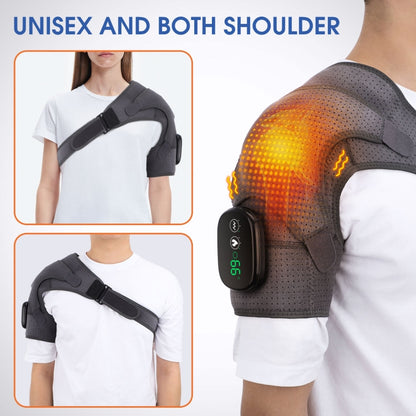 Electric Heating Shoulder Pads Massager Joint Brace Vibration Massage(Gray) - Massage & Relaxation by buy2fix | Online Shopping UK | buy2fix