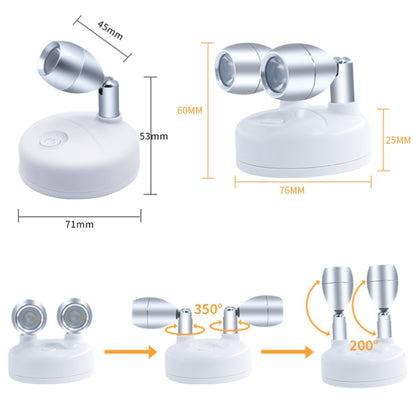 C2765 Double Head 2 Lights Wireless RGB Remote Control Cabinet Ambient Spotlight - Novelty Lighting by buy2fix | Online Shopping UK | buy2fix