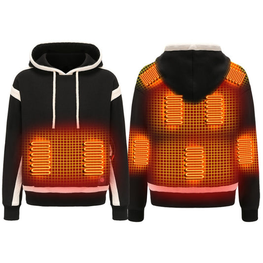USB Smart Electric Heating Warming Thickened Hooded Sweatshirt, Size: 2XL(Black) - Hoodie by buy2fix | Online Shopping UK | buy2fix