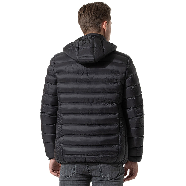 9 Zone Double Control Black USB Winter Electric Heated Jacket Warm Thermal Jacket, Size: M - Down Jackets by buy2fix | Online Shopping UK | buy2fix