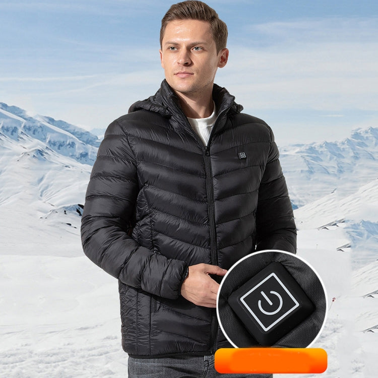 4 Zone Black  USB Winter Electric Heated Jacket Warm Thermal Jacket, Size: XXXL - Down Jackets by buy2fix | Online Shopping UK | buy2fix