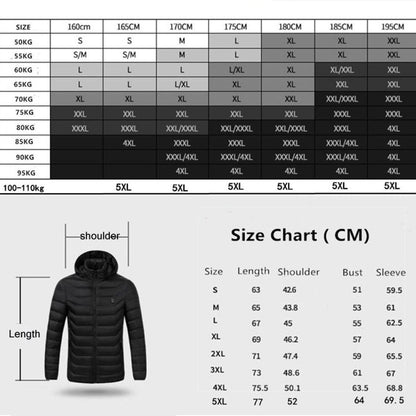 19 Zone 4 Control Black USB Winter Electric Heated Jacket Warm Thermal Jacket, Size: M - Down Jackets by buy2fix | Online Shopping UK | buy2fix