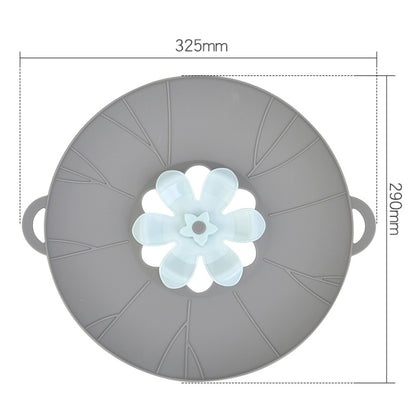 Silicone Flower Spill-proof Pot Lid Rotatable Pot Lid Kitchen Gadget, Size: 29cm Large Gray - Insulation by buy2fix | Online Shopping UK | buy2fix