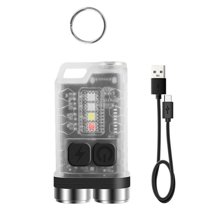 V3 Keychain Light USB Rechargeable Strong Light Mini Flashlight(Fluorescent White) - Mini Flashlight by buy2fix | Online Shopping UK | buy2fix