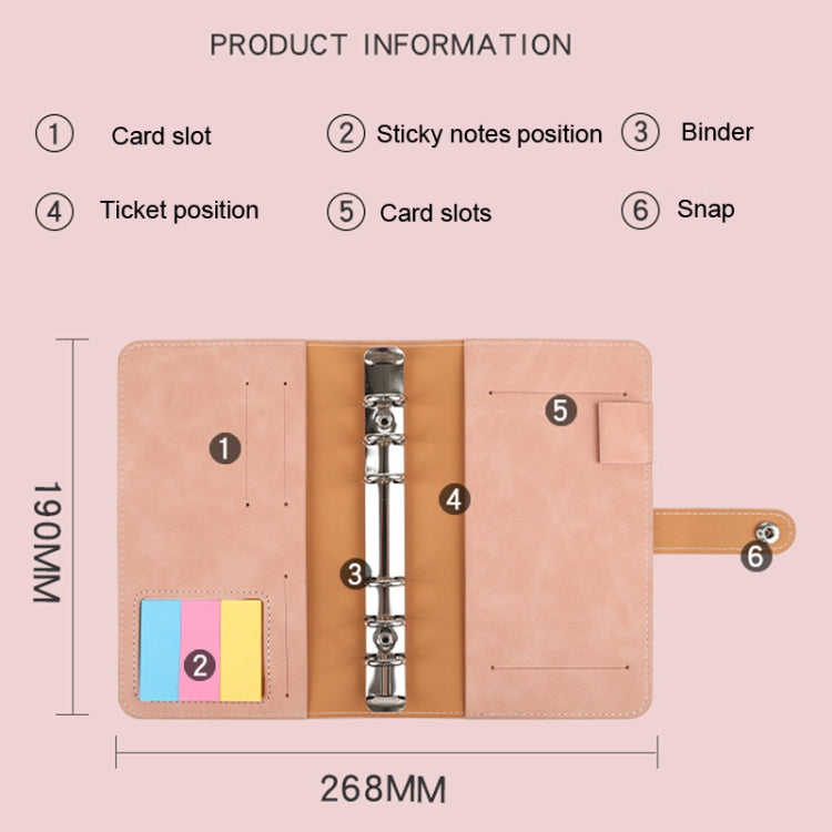 H666 A6 Loose-leaf Binder Cash Budget Handbook Vintage PU Leather Notebook with Window(Treasure Blue) - Notebooks by buy2fix | Online Shopping UK | buy2fix