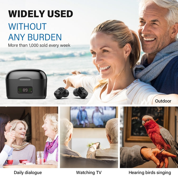 Z-127D In-ear Sound Amplifier Digital Display Hearing Aid Earphone(black) - Hearing Aids by buy2fix | Online Shopping UK | buy2fix