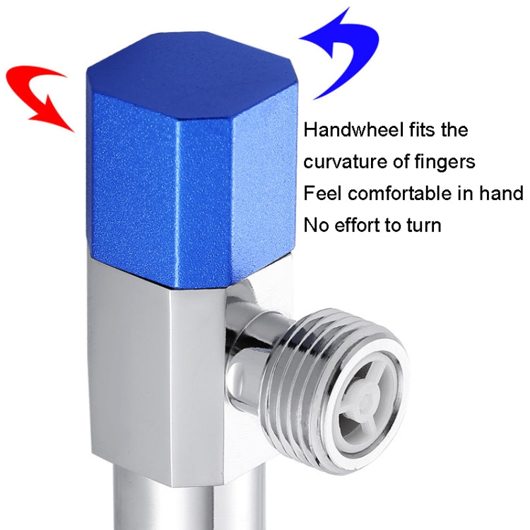 Eight Sides With Check Valve Pure Copper Angle Valve High Flow Water Inlet Valve(Blue Wheel) - Faucets & Accessories by buy2fix | Online Shopping UK | buy2fix