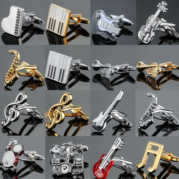 Brass Music Series Instrument Note Cufflinks, Color: Gold Piano Keyboard - Cufflinks by buy2fix | Online Shopping UK | buy2fix