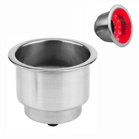 15LED Stainless Steel Cup Holder Yacht RV Modification(Red) - Marine Accessories & Parts by buy2fix | Online Shopping UK | buy2fix
