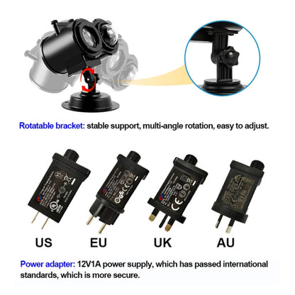 12 Cards UK Plug Color Card Pattern 9W Christmas Projection Light Remote Control Snow Light - Christmas Decoration Lamps by buy2fix | Online Shopping UK | buy2fix