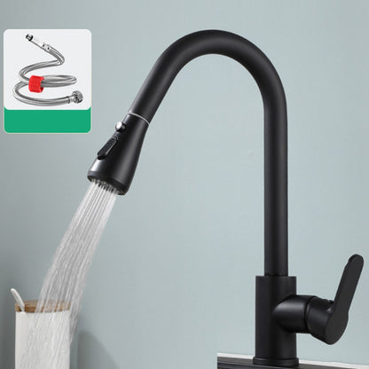 Kitchen Pull-out Universal Telescopic Hot & Cold Water Faucet, Specification: Copper Black - Faucets & Accessories by buy2fix | Online Shopping UK | buy2fix