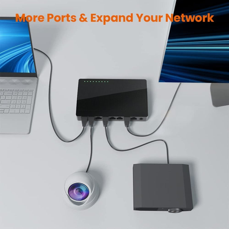 Tenda SG108 100/1000M Desktop Network Switch 8 Port Gigabit Desktop Switch Ethernet Switch LAN Hub(US Plug) - Network Hubs by Tenda | Online Shopping UK | buy2fix