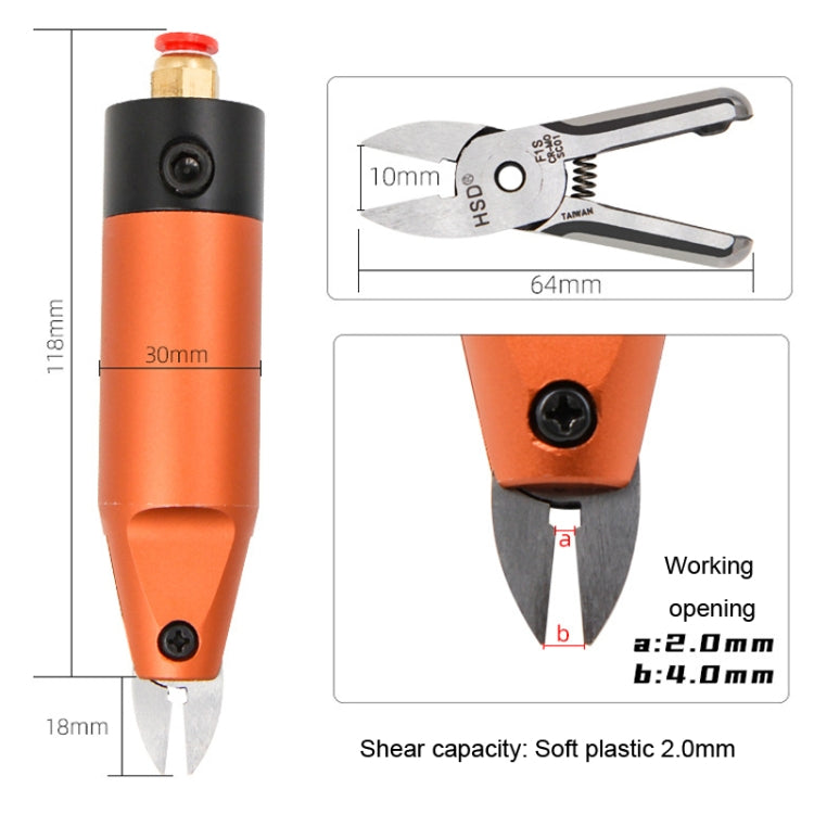 HSD HS-5M+F1S Cut Plastic Set 2 In 1 Pneumatic Snip Plier Cutting Metal Plastic Model Scissor Tool - Pliers by HSD | Online Shopping UK | buy2fix