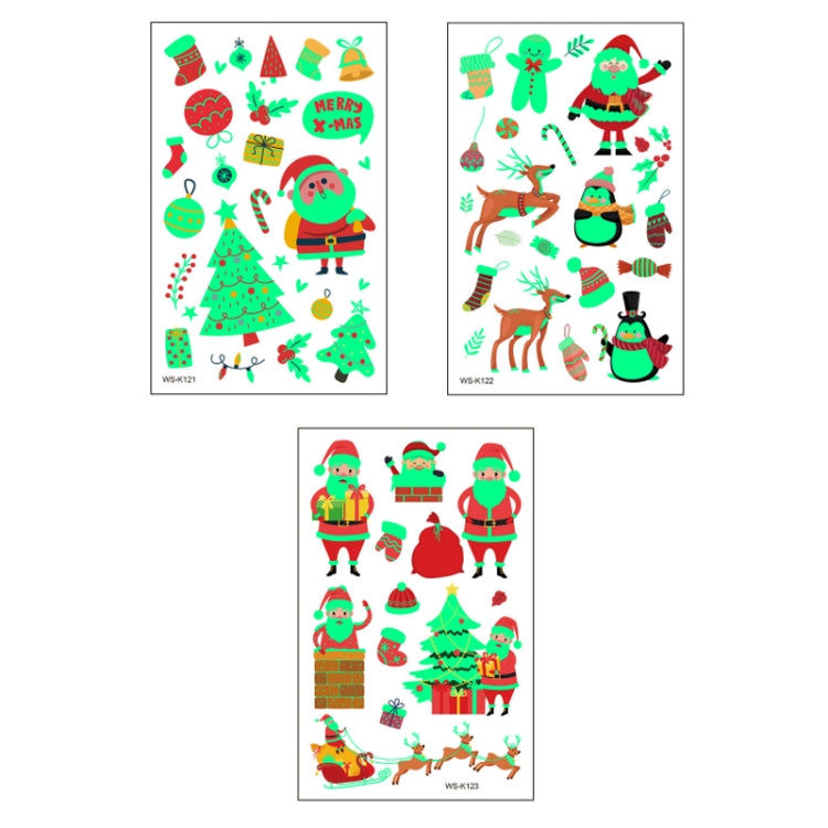 10pcs Christmas Glow Waterproof Cartoon Tattoo Sticker(WS-K123) - Christmas Others by buy2fix | Online Shopping UK | buy2fix