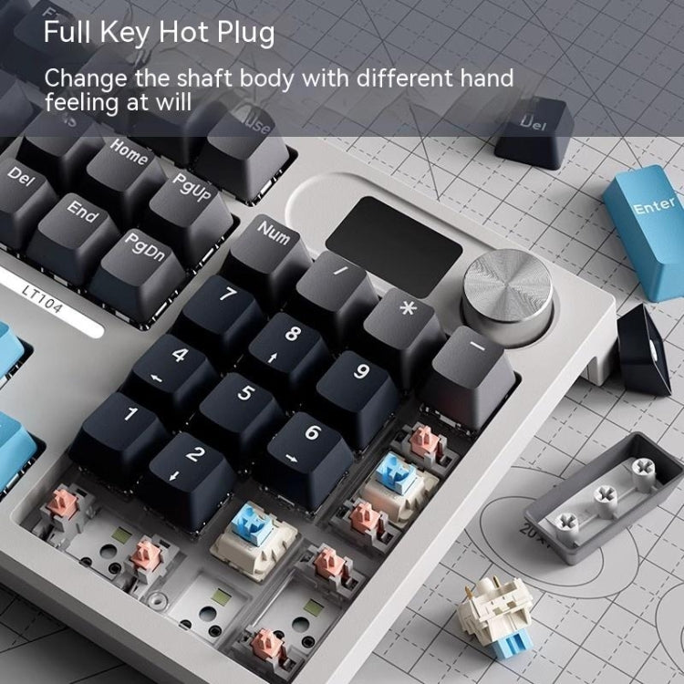 LANGTU LT104 Mechanical Keyboard Backlight Display Flexible DIY Keyboard, Style: Wired Single Mode Silver Axis (Gray Deep) - Wired Keyboard by LANGTU | Online Shopping UK | buy2fix