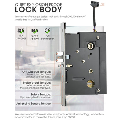 LOCSTAR  8088 RFID Card +Mechnical Key Unlock Hotel Door Lock(Stainless Steel) - Door Lock by LOCSTAR | Online Shopping UK | buy2fix