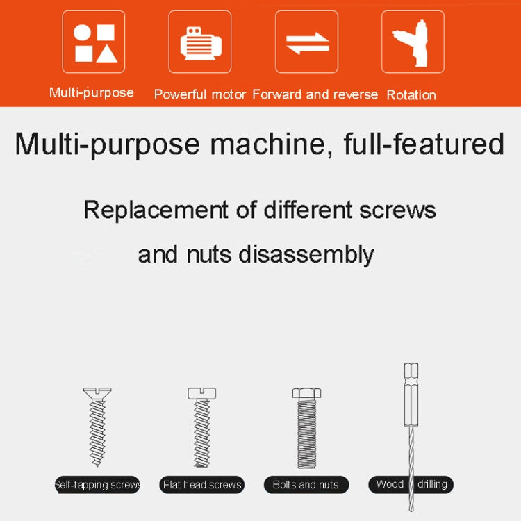 HILDA Multi-Function Li-Ion Screwdriver Mini Screwdriver Set(Orange) - Screws by HILDA | Online Shopping UK | buy2fix