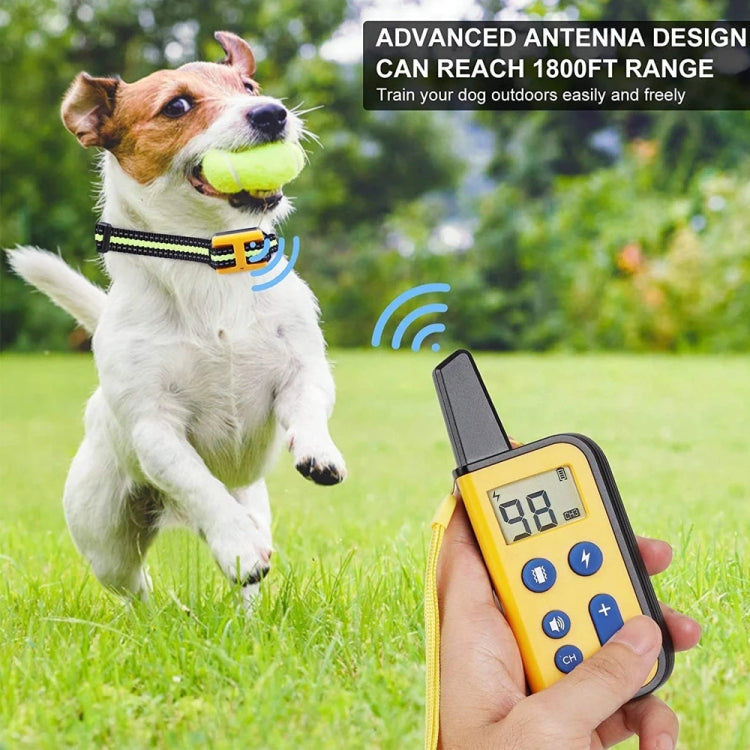 800m Remote Control Dog Trainer Stop Barker Electrical Shock Vibration Pet Collar(Khaki) - Training Aids by buy2fix | Online Shopping UK | buy2fix