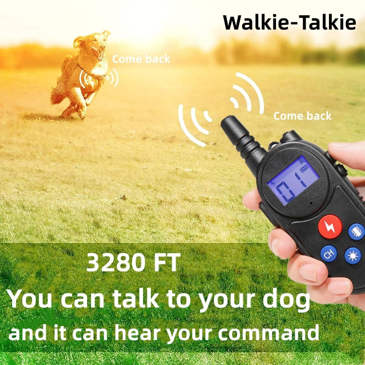1000m Remote Control Intercom Dog Trainer Electric Shock Vibration Stop Barker(Black) - Training Aids by buy2fix | Online Shopping UK | buy2fix