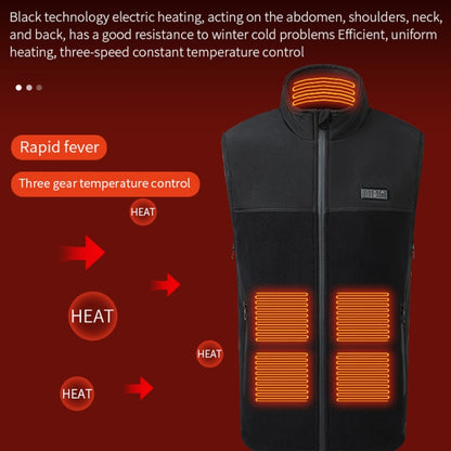 Heated Vest USB Charging Smart Heating Clothing 13 Zones Heating 3 Switch Control, Size: 4XL/5XL/6XL(Black) - Loose Coat by buy2fix | Online Shopping UK | buy2fix