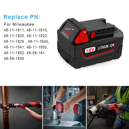 5.0Ah For Milwaukee 48-11-1811 / 48-11-1815 / 48-11-1820 18V Power Lithium Battery Electric Tool Accessories - Electric Saws & Accessories by buy2fix | Online Shopping UK | buy2fix