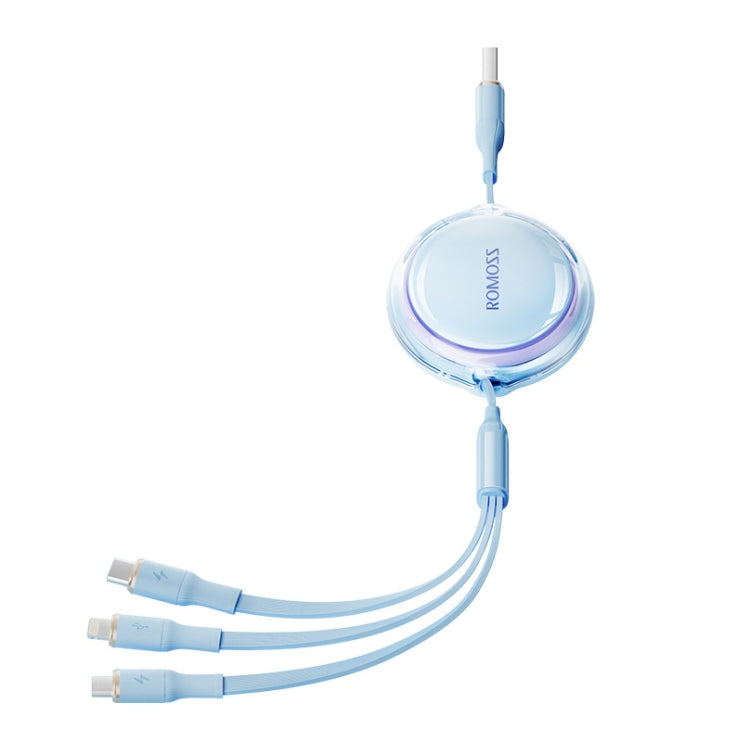ROMOSS CB258S 3.5A 3-In-1 Telescopic Data Charging Cable USB-A To Type-C & 8 Pin & Micro Wire 1.1m (White) - Multifunction Cable by ROMOSS | Online Shopping UK | buy2fix