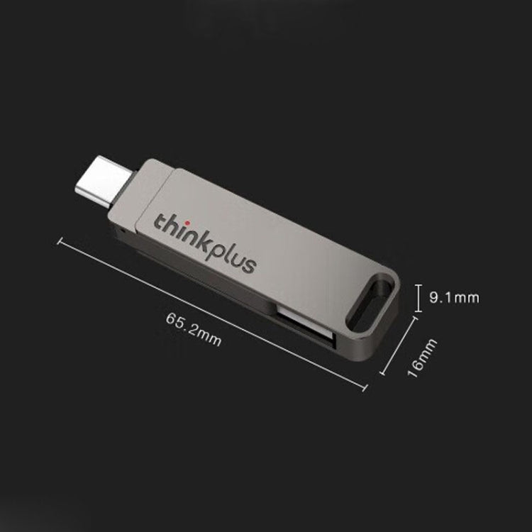 Lenovo Thinkplus MU110 USB3.2+Type-C Dual Interface Rotation Flash Drive, Size: 128GB(Grey) - USB Flash Drives by Lenovo | Online Shopping UK | buy2fix