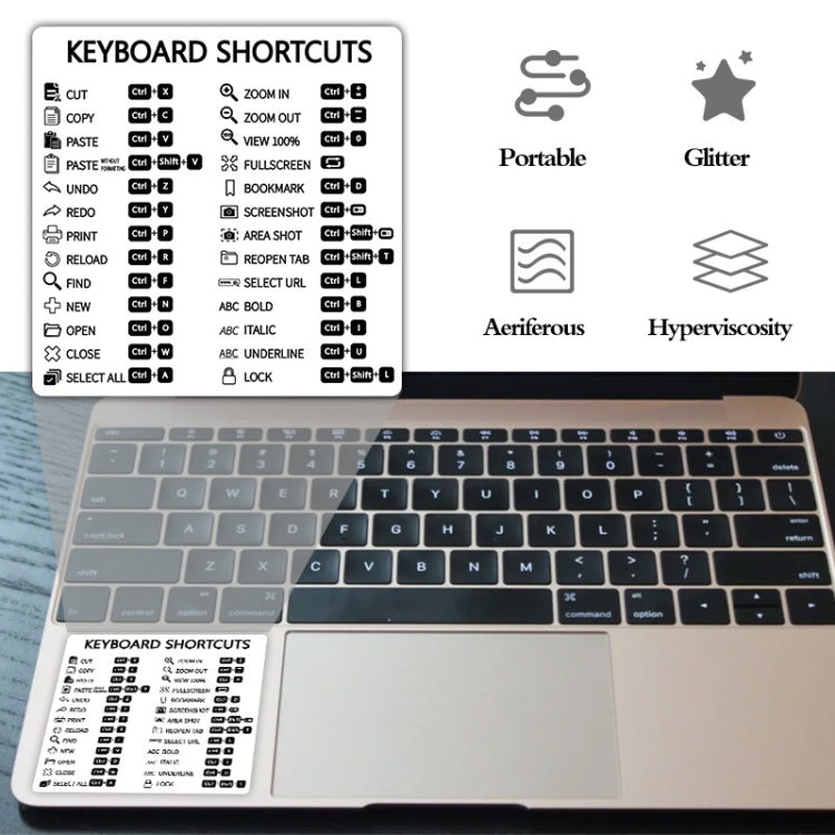 Laptop Shortcut Keys PVC Sticker - Silicone / Sticker by buy2fix | Online Shopping UK | buy2fix