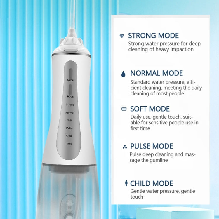 350ML Water Tank Oral Irrigator Rechargeable 5 Gear Adustable Water Flosser, Spec: White+Gray Tank - Oral Irrigators by buy2fix | Online Shopping UK | buy2fix