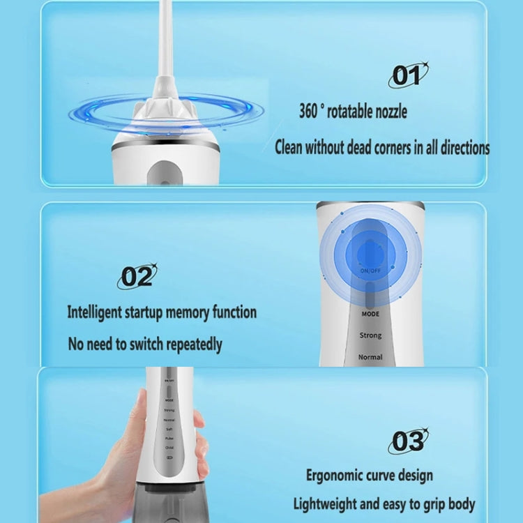 350ML Water Tank Oral Irrigator Rechargeable 5 Gear Adustable Water Flosser, Spec: With  Bracket Black Gray - Oral Irrigators by buy2fix | Online Shopping UK | buy2fix