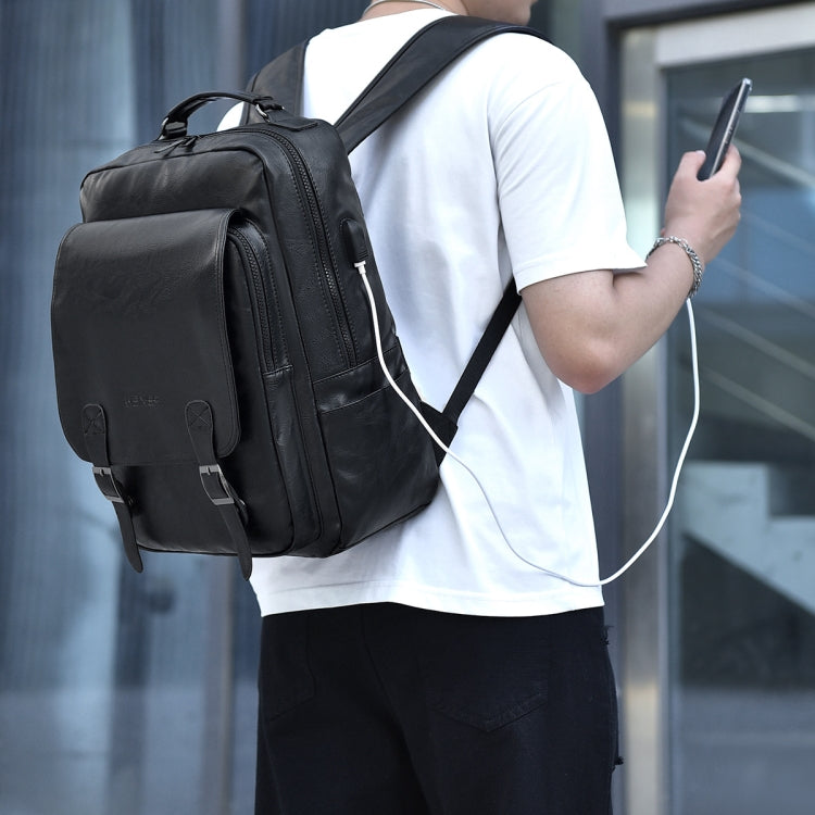 WEIXIER B677 Large Capacity Waterproof Business Backpack with USB Charging Hole(Black) - Double-shoulder Bags by WEIXIER | Online Shopping UK | buy2fix