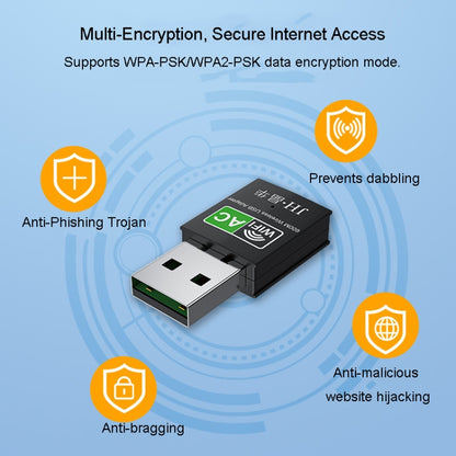 JINGHUA 600M Dual-Band Wireless Network Card Computer External 2.4G/5G USB WiFi Receiver Transmitter - USB Network Adapter by JINGHUA | Online Shopping UK | buy2fix