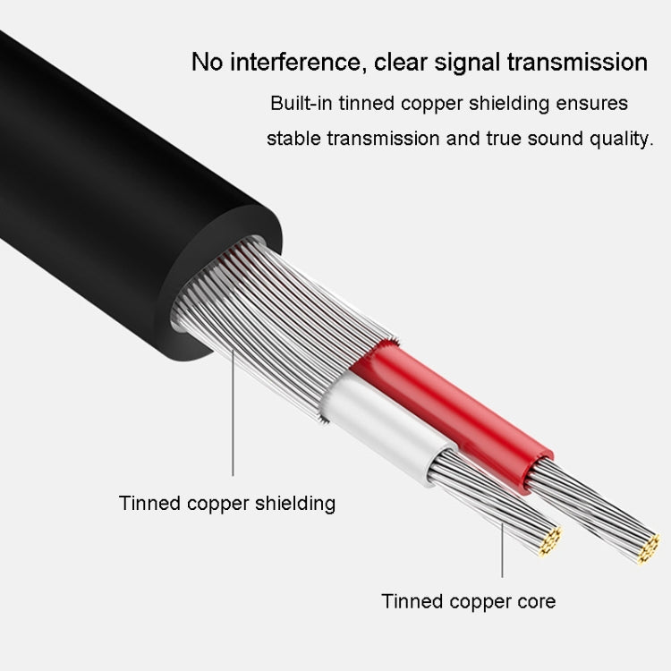 JINGHUA 3.5mm To 2RCA Audio Cable Game Console Outdoor Audio Connection Cable, Size: 15m(Grey) - RCA Cable by JINGHUA | Online Shopping UK | buy2fix